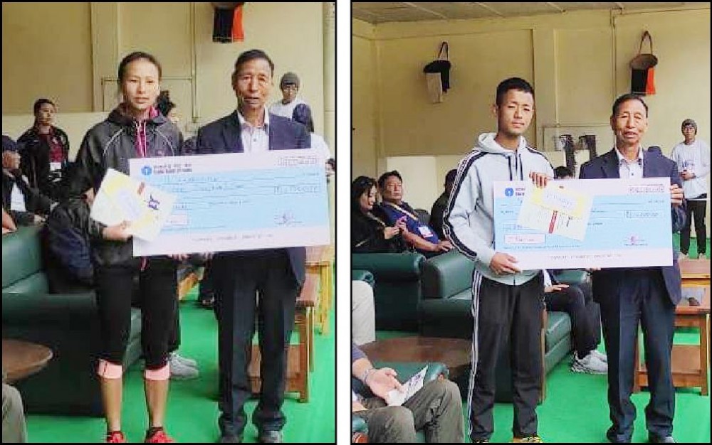 (Left) Vekholhulu- champion of women's category  (Right) Ngaopulou- Champion of men category